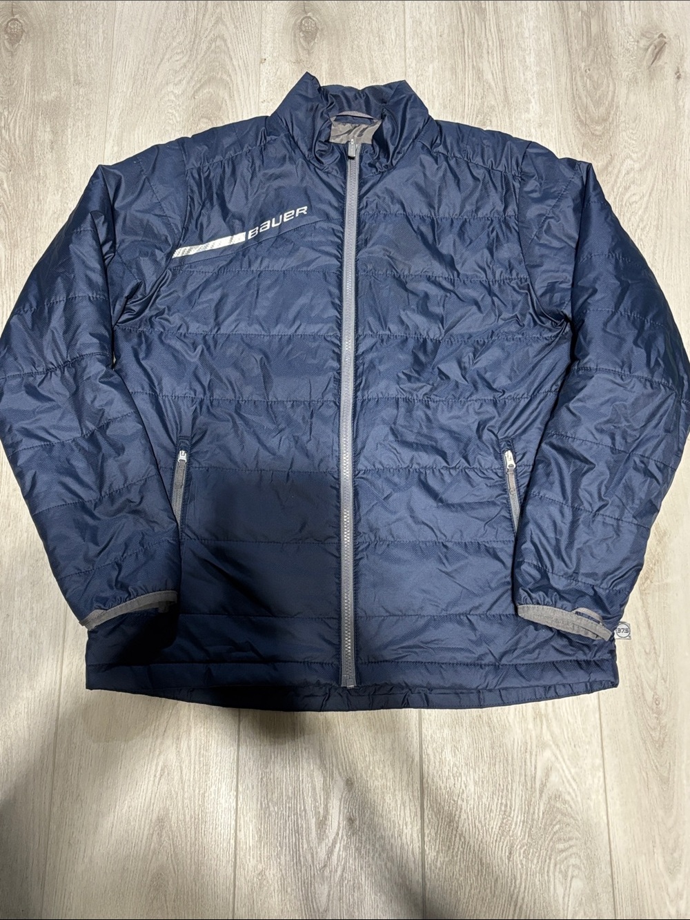Like New Bauer Hockey Team Navy Puffer Bubble Jacket Youth XL